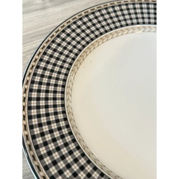 ROYAL DOULTON STUDIO PROVENCE PLAID 2 DINNER & 1 SALAD PLATE As Is - Picture 4 of 13